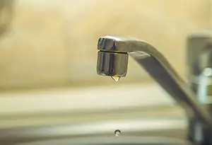 Faucet dripping water