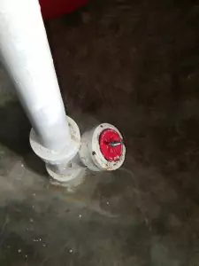 A pipe submerged in water