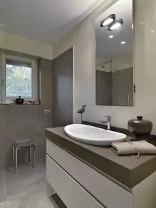 Bathroom with gray interior