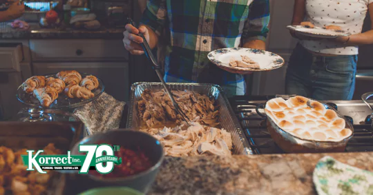 thanksgiving food being served