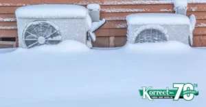 snow covered heat pumps